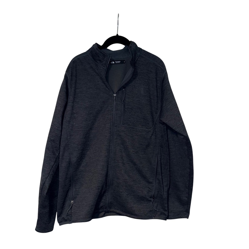 The North Face Full Zip Fleece Jacket Mens L Dark Grey Heather Polyester Blend - Picture 2 of 4